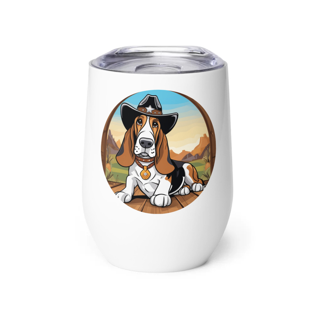 PugMug Custom Basset Hound Wine Tumbler