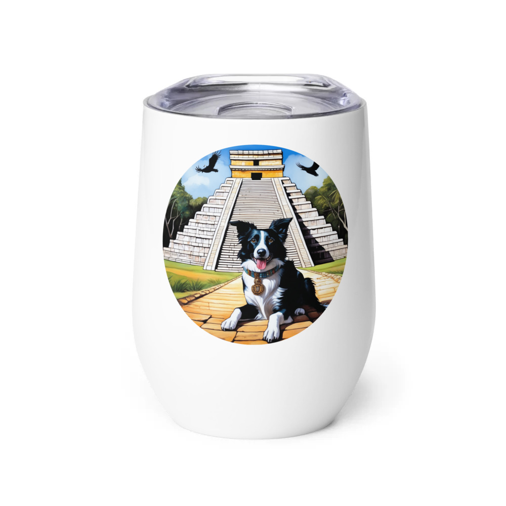 PugMug Custom Border Collie Wine Tumbler