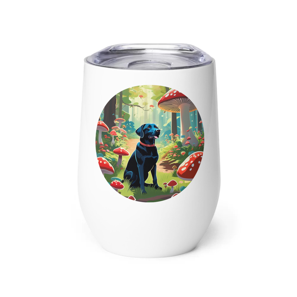 PugMug Custom Black Labrador Retriever Wine Tumbler