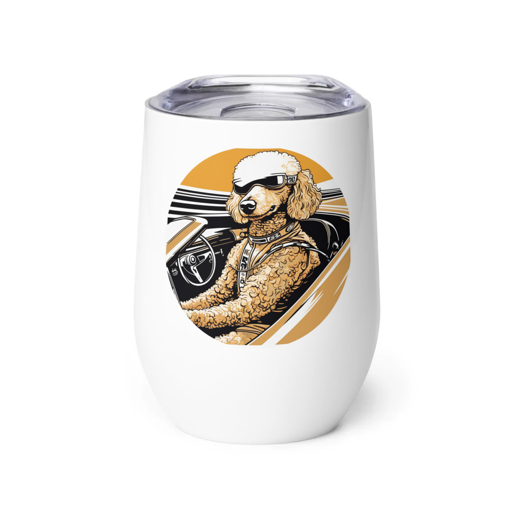 PugMug Custom Tan Poodle Wine Tumbler