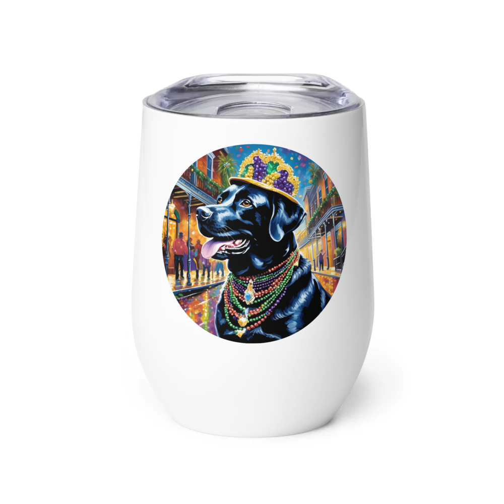 PugMug Custom Black Labrador Retriever Wine Tumbler