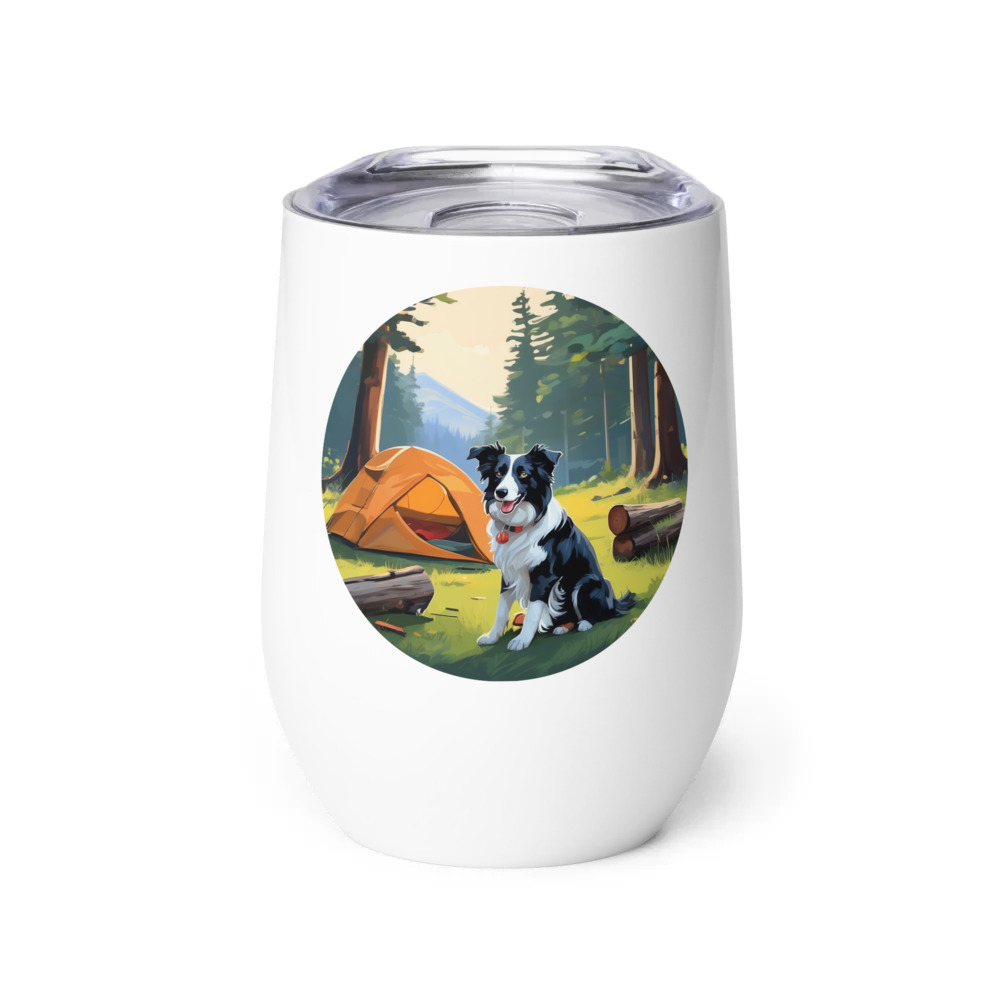 PugMug Custom Border Collie Wine Tumbler