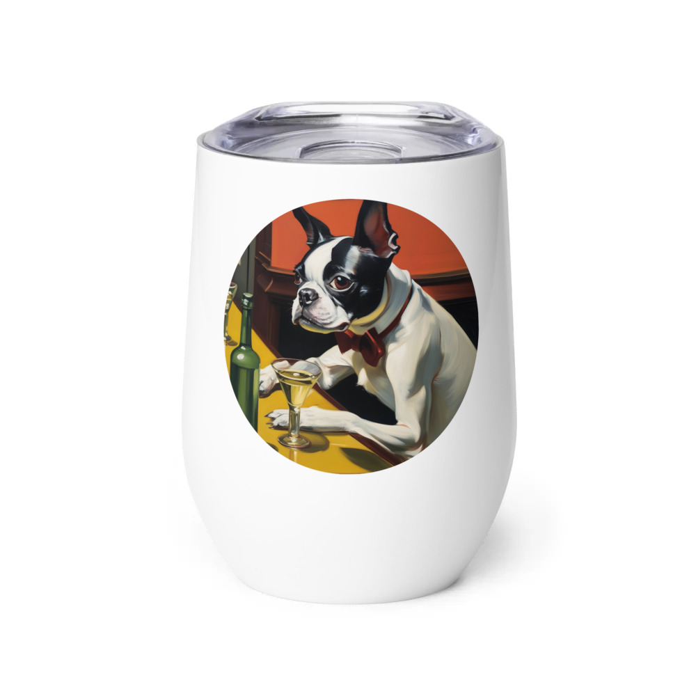 PugMug Custom Boston Terrier Wine Tumbler