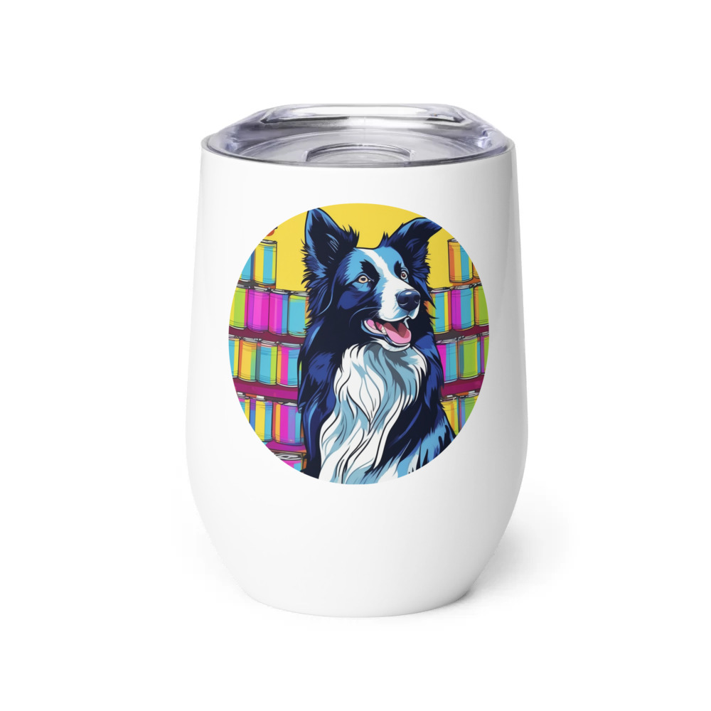 PugMug Custom Border Collie Wine Tumbler