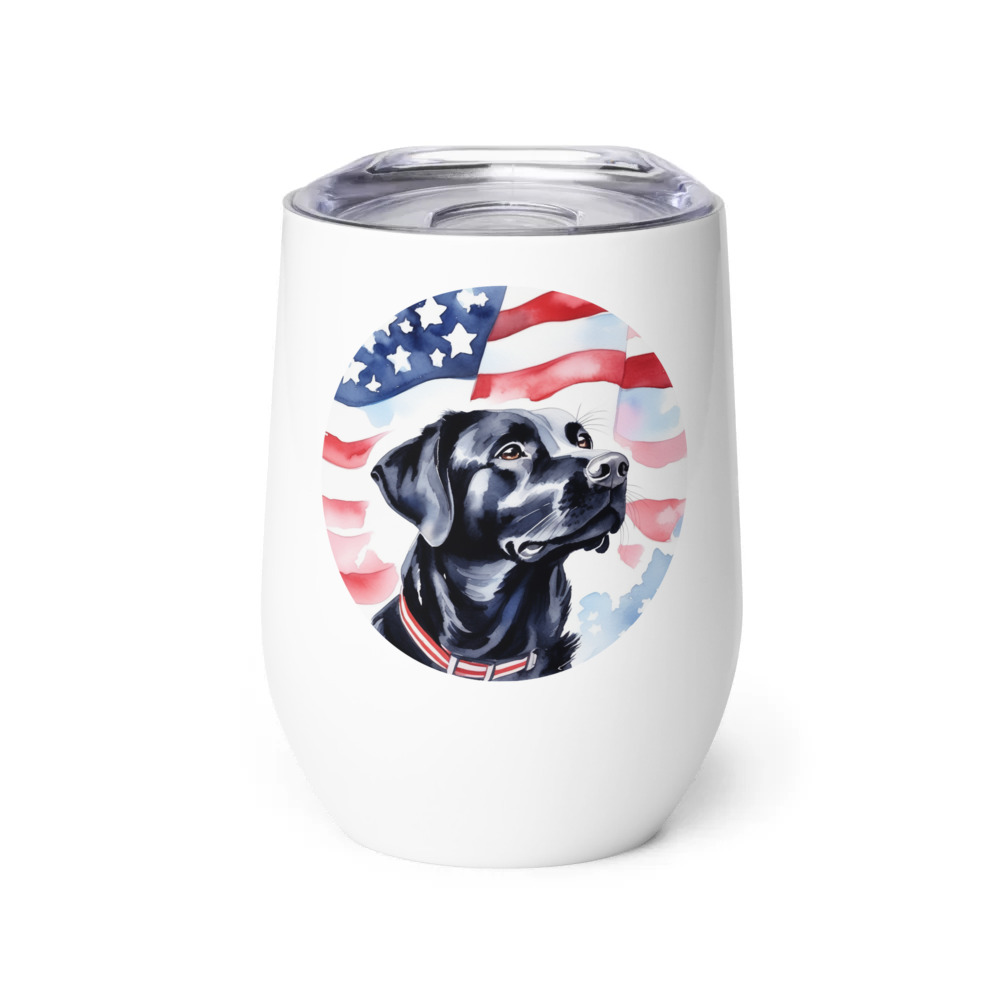 PugMug Custom Black Labrador Retriever Wine Tumbler