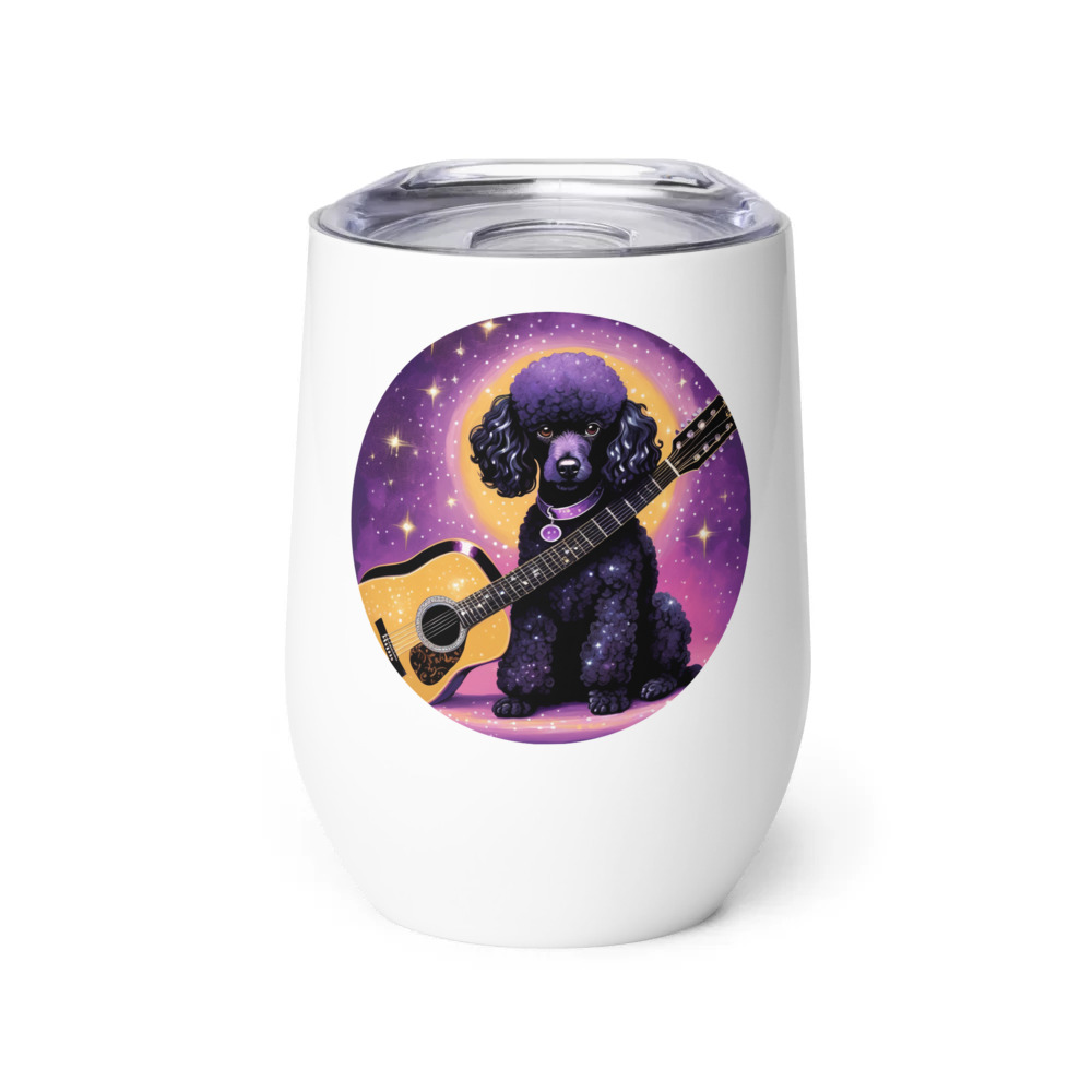 PugMug Custom Black Poodle Wine Tumbler