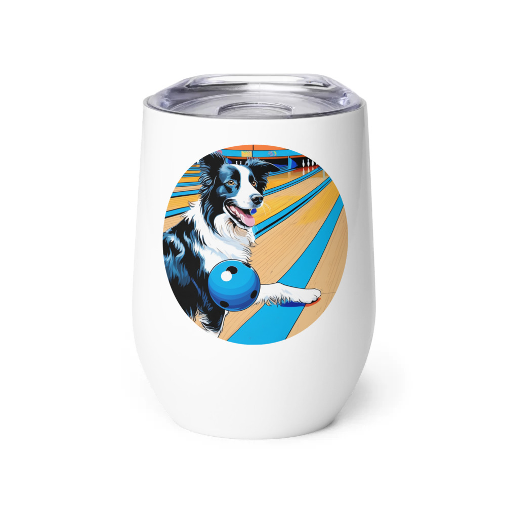 PugMug Custom Border Collie Wine Tumbler
