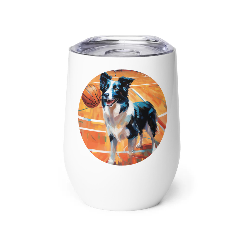 PugMug Custom Border Collie Wine Tumbler