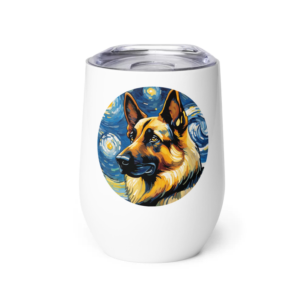 PugMug Custom German Shepherd Dog Wine Tumbler