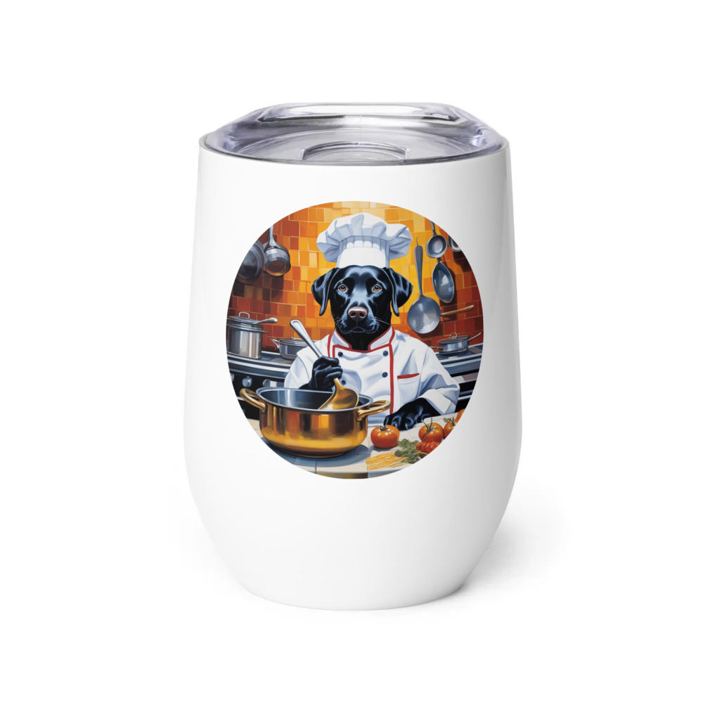 PugMug Custom Black Labrador Retriever Wine Tumbler