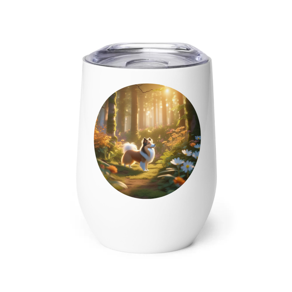 PugMug Custom Shetland Sheepdog Wine Tumbler