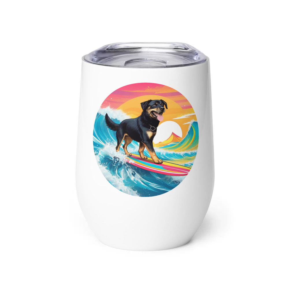 PugMug Custom Blue Wine Tumbler