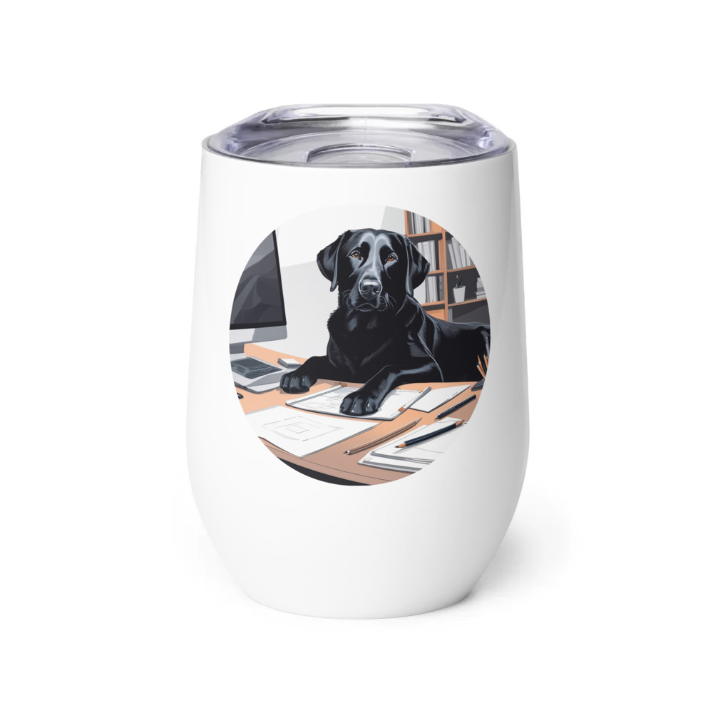 PugMug Custom Black Labrador Retriever Wine Tumbler