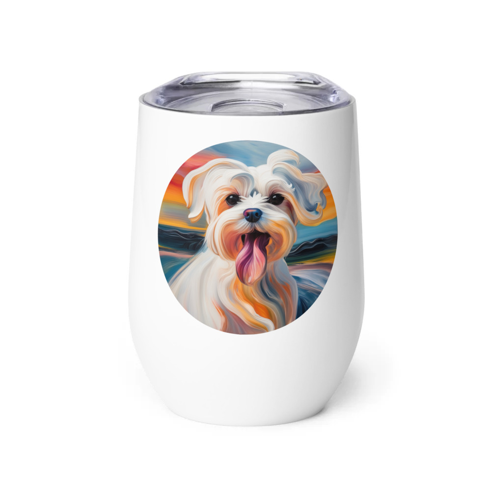 PugMug Custom Maltese Dog Wine Tumbler