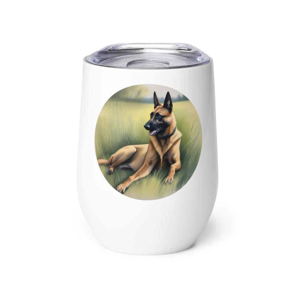 PugMug Custom Belgian Malinois Wine Tumbler