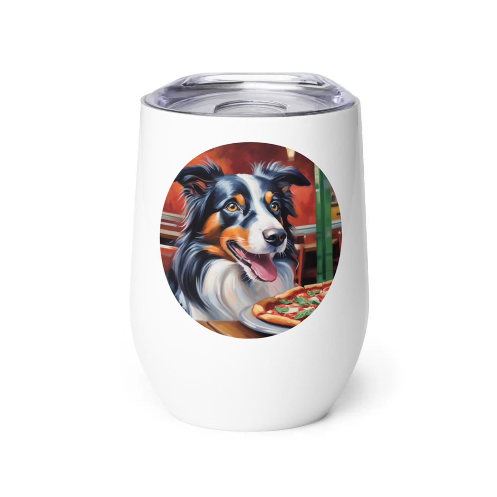 PugMug Custom Border Collie Wine Tumbler