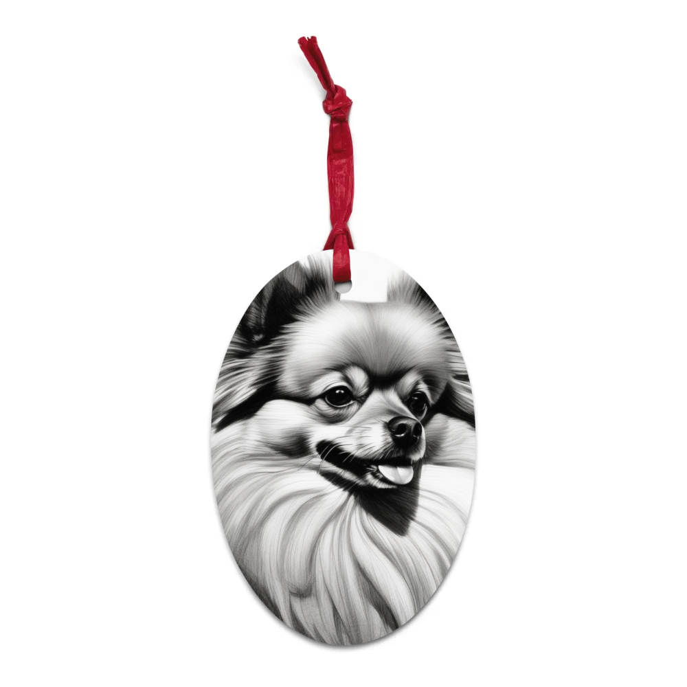 PugMug Custom Tan Pomeranian Wooden Ornament