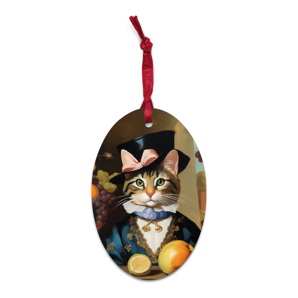 PugMug Custom Tabby Companion Cat Wooden Ornament