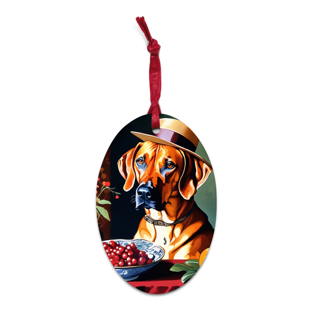 PugMug Custom Rhodesian Ridgeback Wooden Ornament
