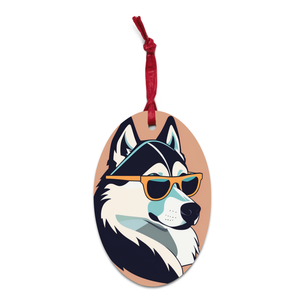 PugMug Custom Siberian Husky Wooden Ornament