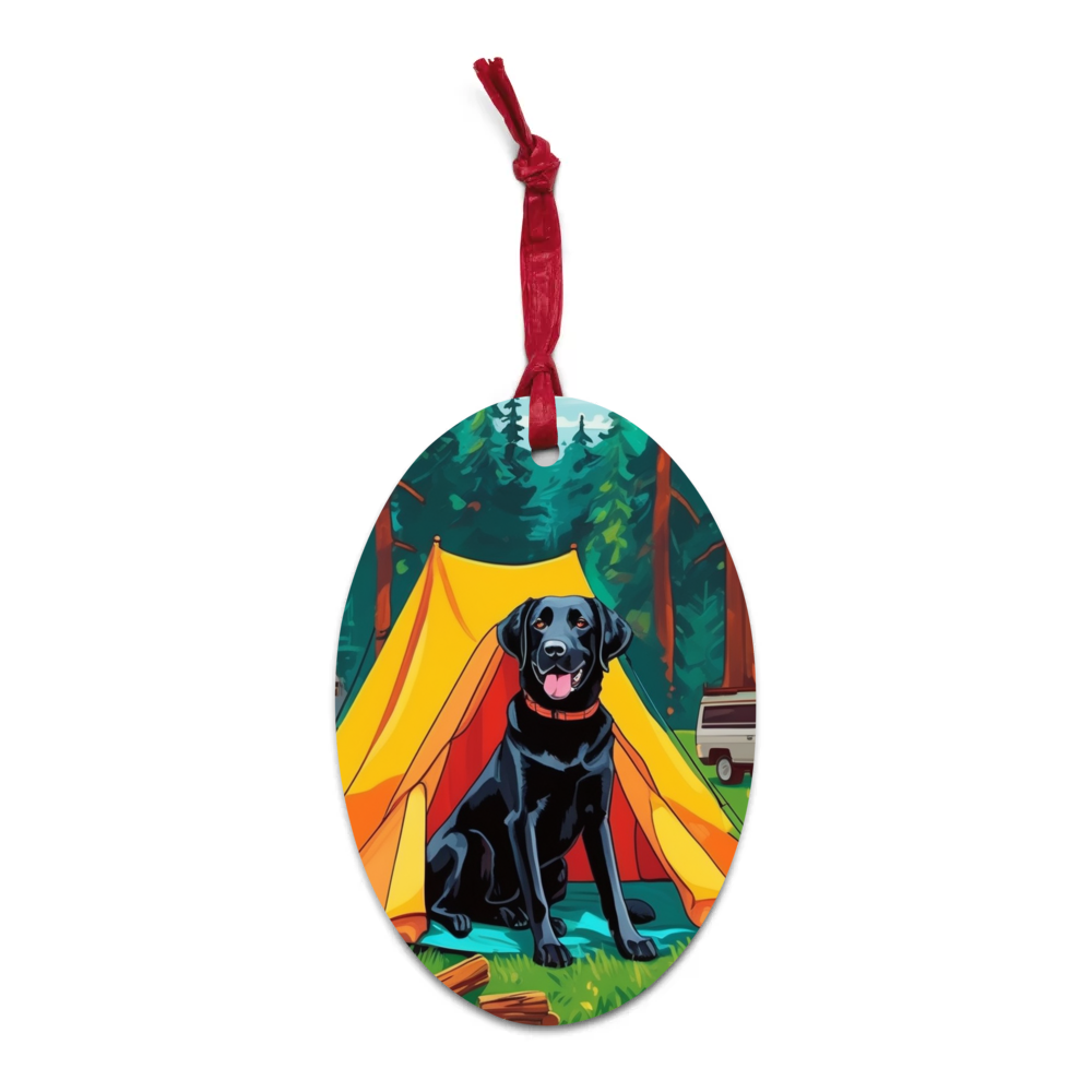 PugMug Custom Black Labrador Retriever Wooden Ornament