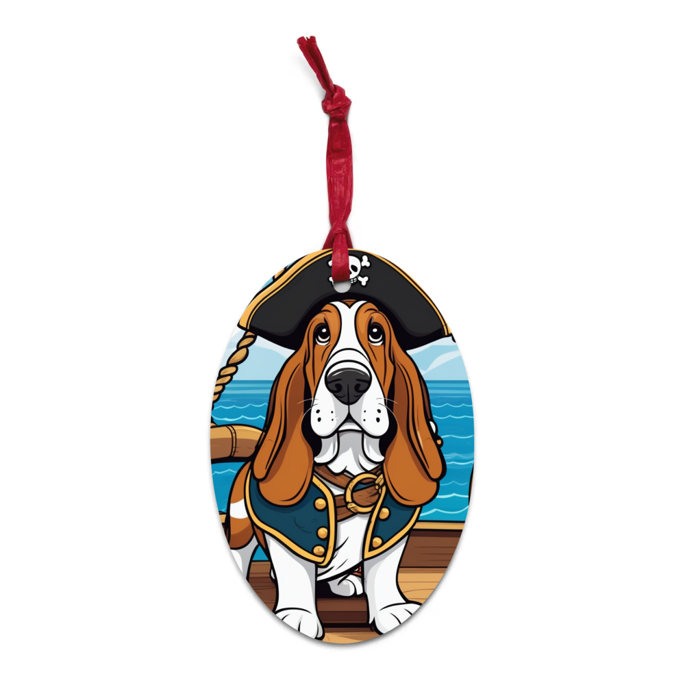 PugMug Custom Basset Hound Wooden Ornament
