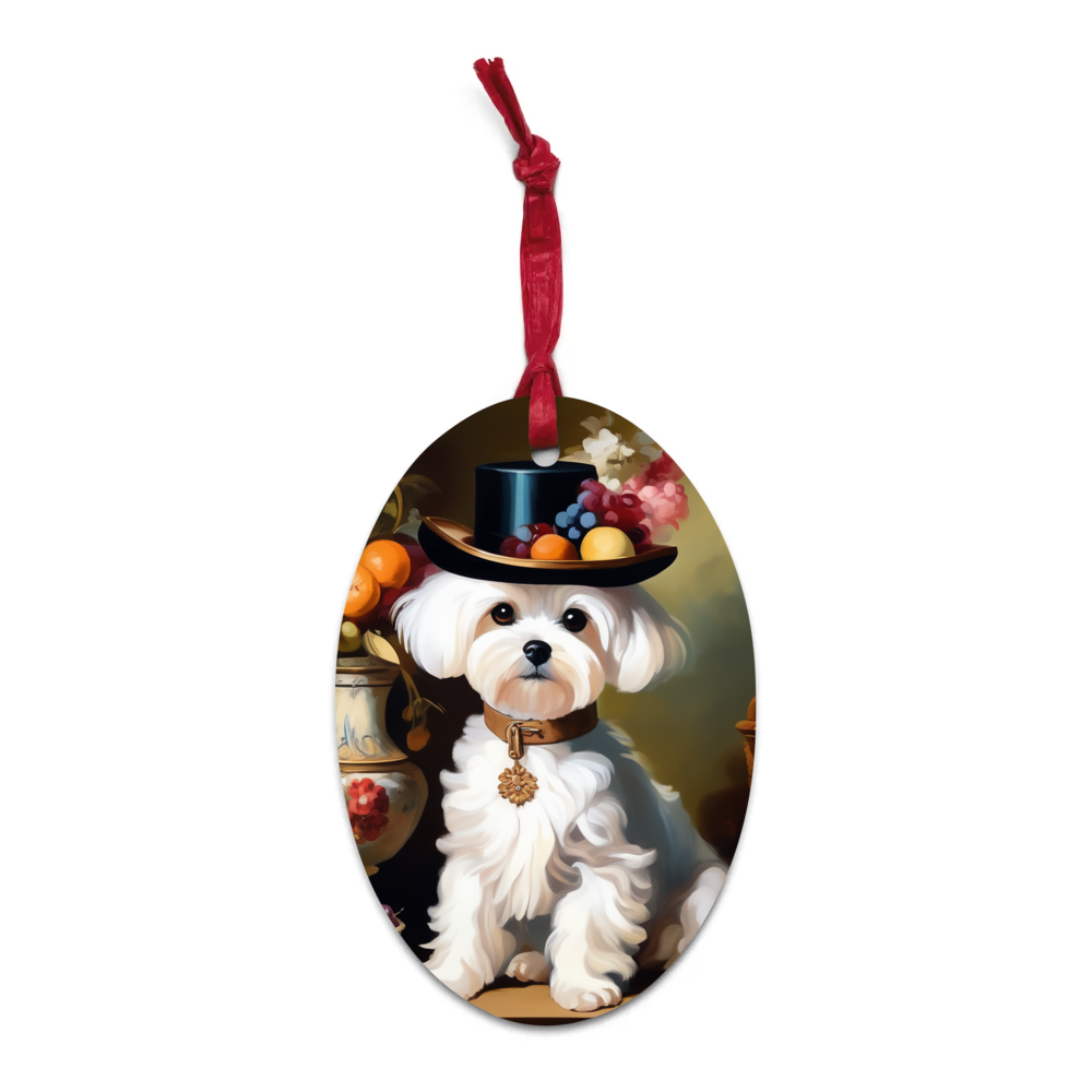 PugMug Custom Maltese Dog Wooden Ornament