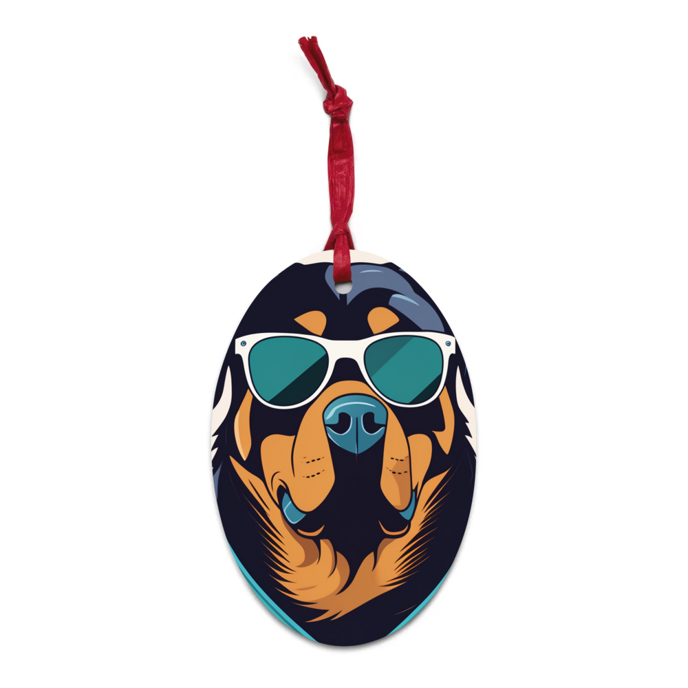 PugMug Custom Rottweiler Wooden Ornament