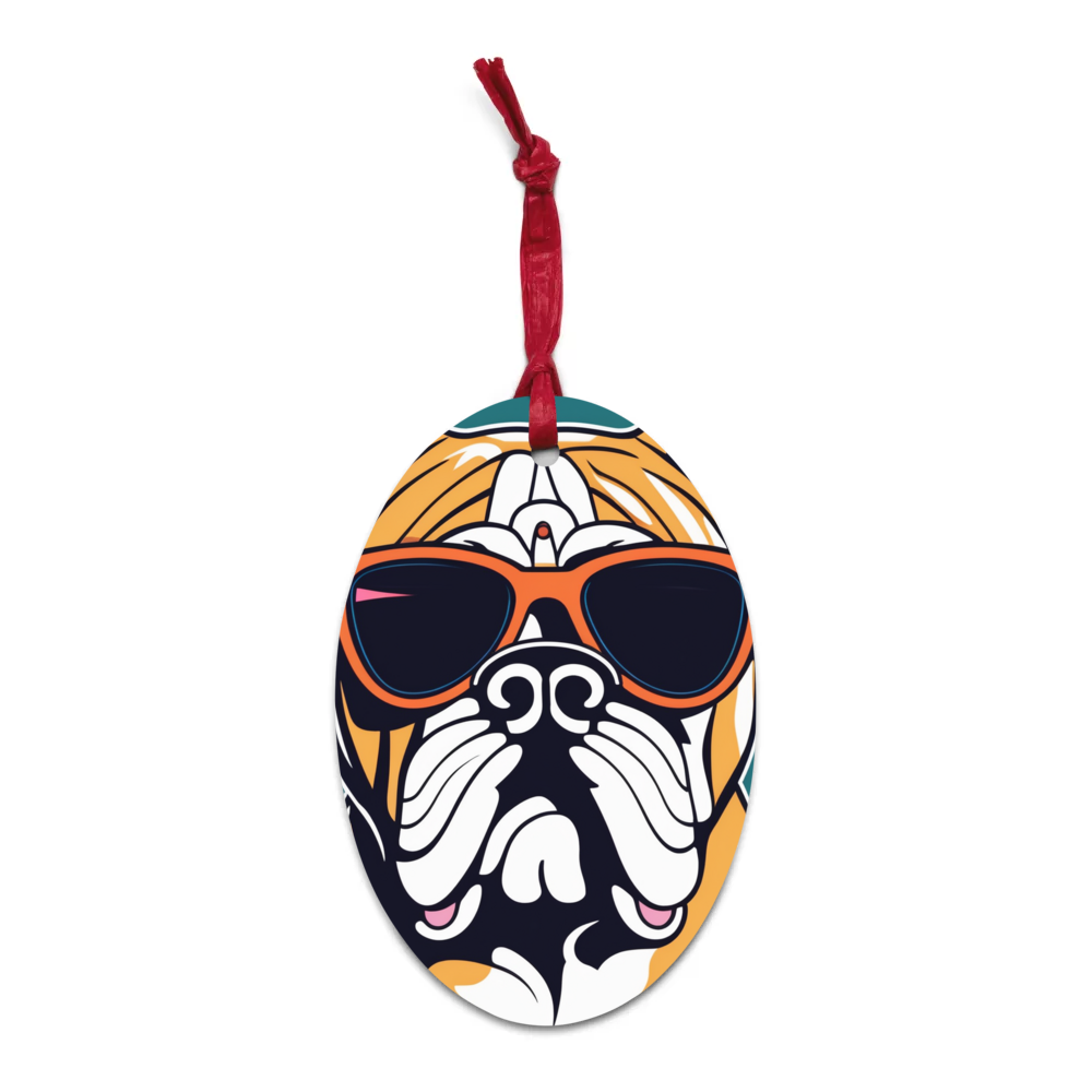 PugMug Custom Bulldog Wooden Ornament