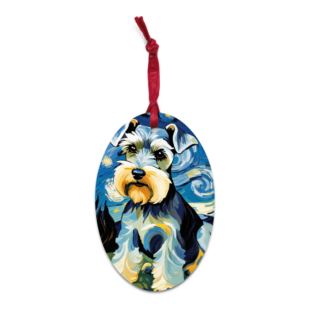 PugMug Custom Miniature Schnauzer Wooden Ornament