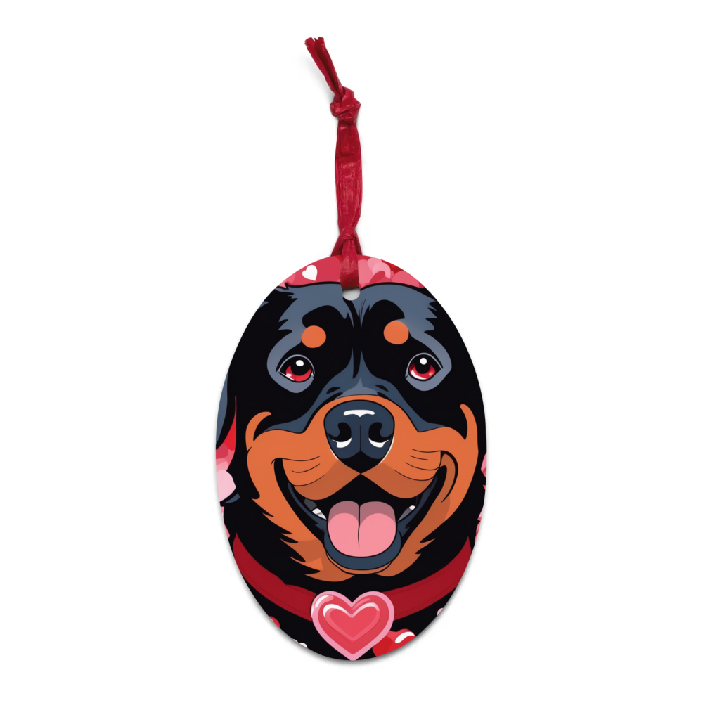 PugMug Custom Rottweiler Wooden Ornament