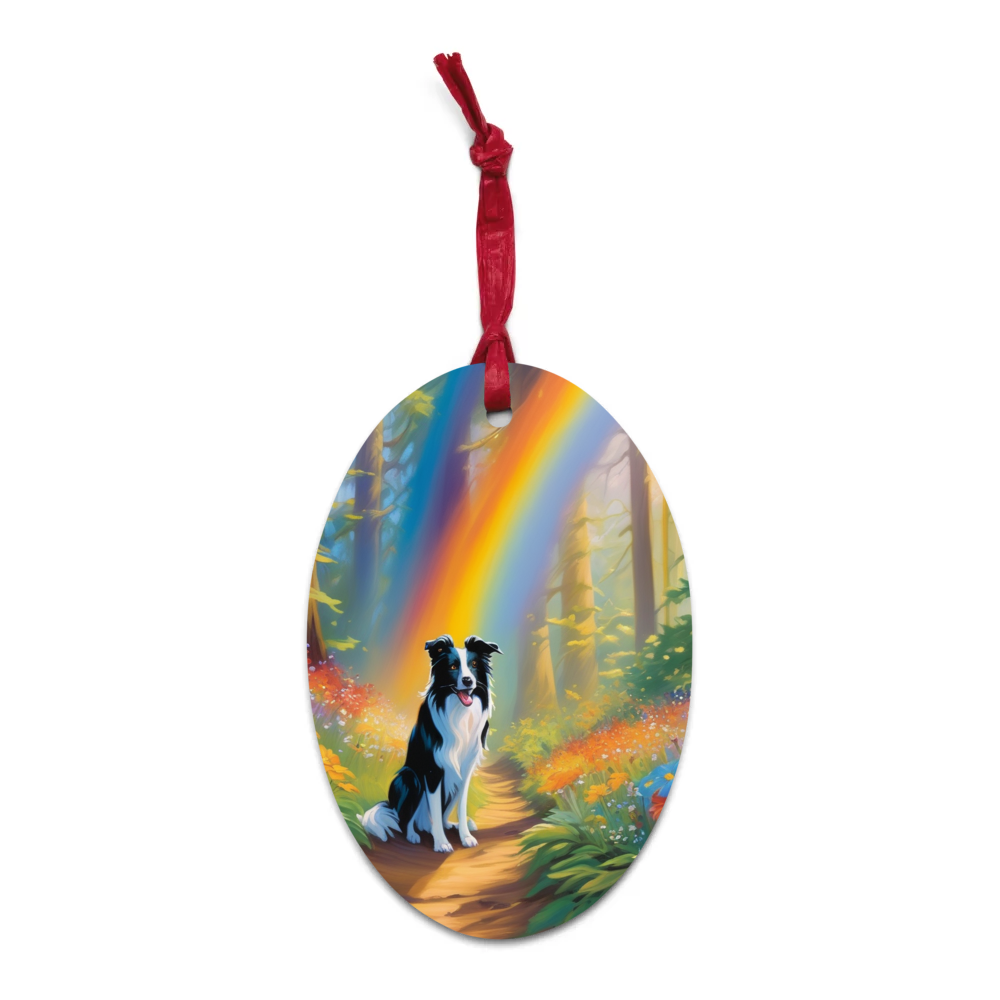 PugMug Custom Border Collie Wooden Ornament