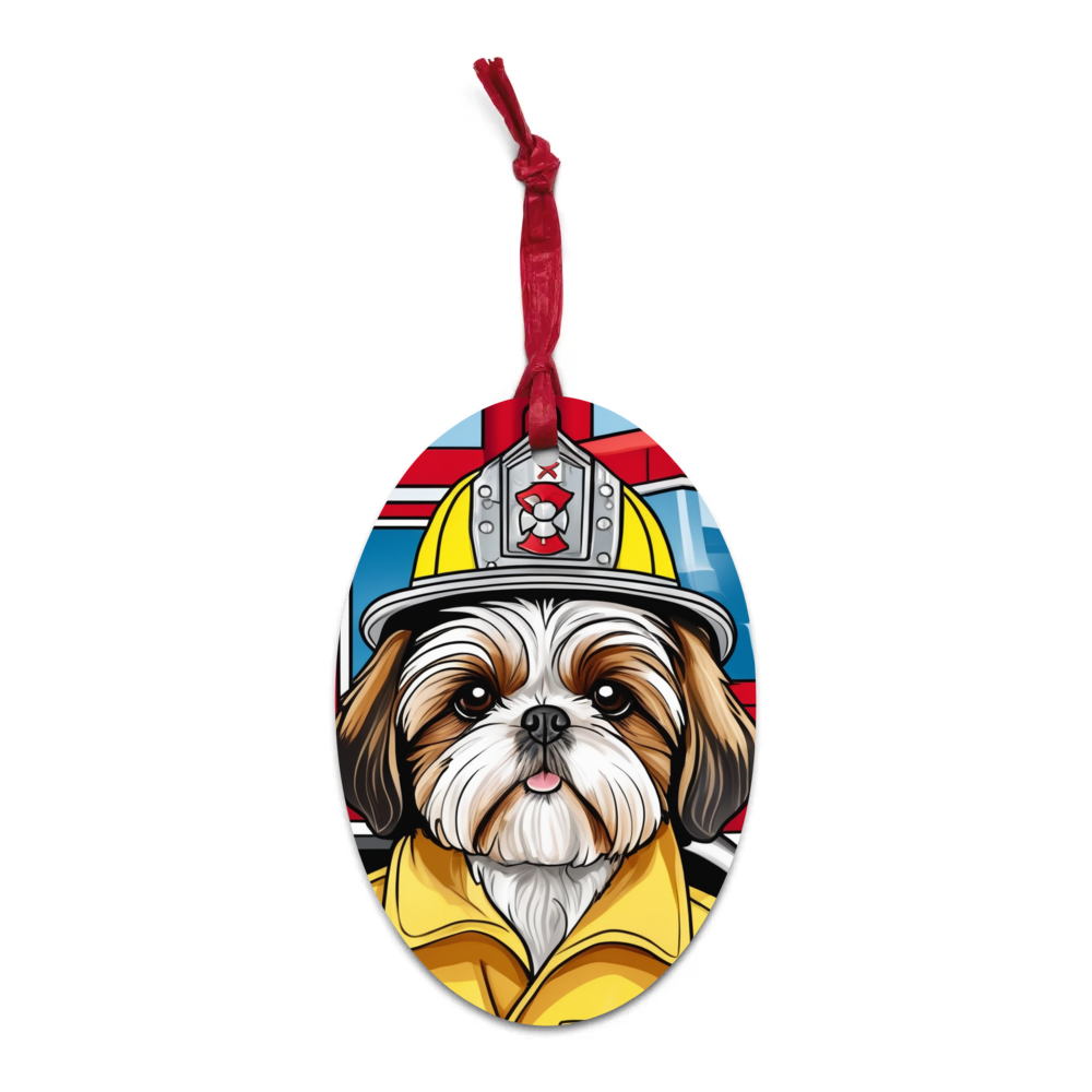 PugMug Custom Shih Tzu Wooden Ornament