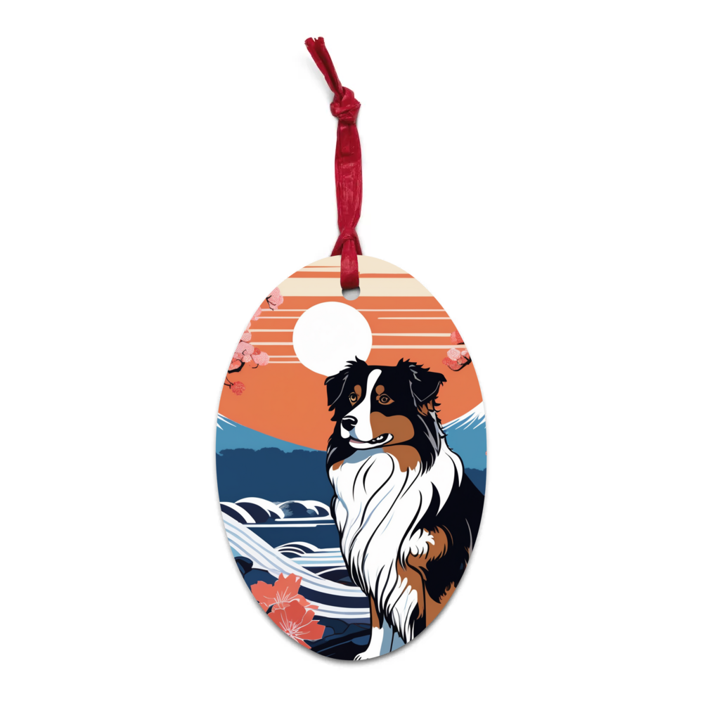 PugMug Custom Australian Shepherd Dog Wooden Ornament