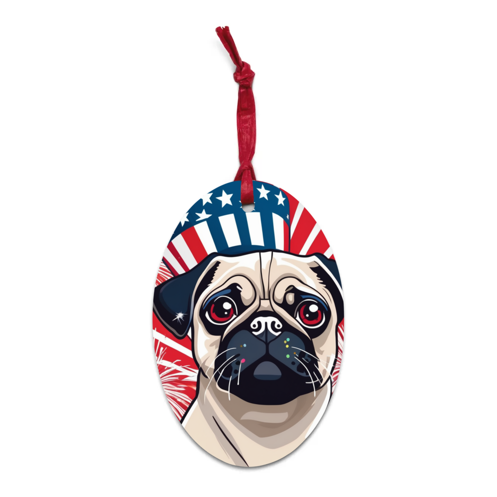 PugMug Custom Pet Wooden Ornament