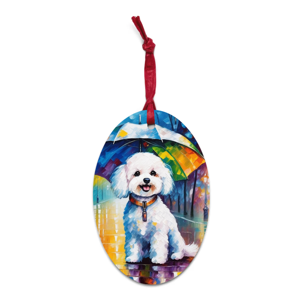 PugMug Custom Bichons Frise Wooden Ornament