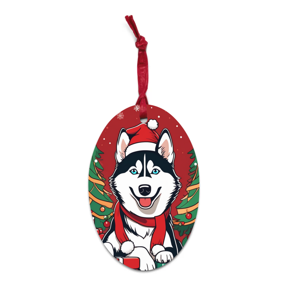 PugMug Custom Siberian Husky Wooden Ornament