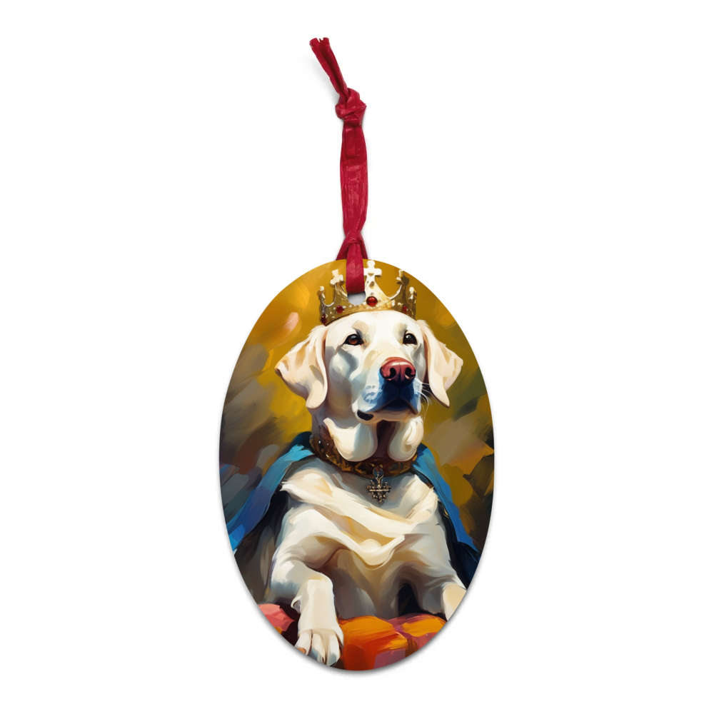 PugMug Custom White Labrador Retriever Wooden Ornament