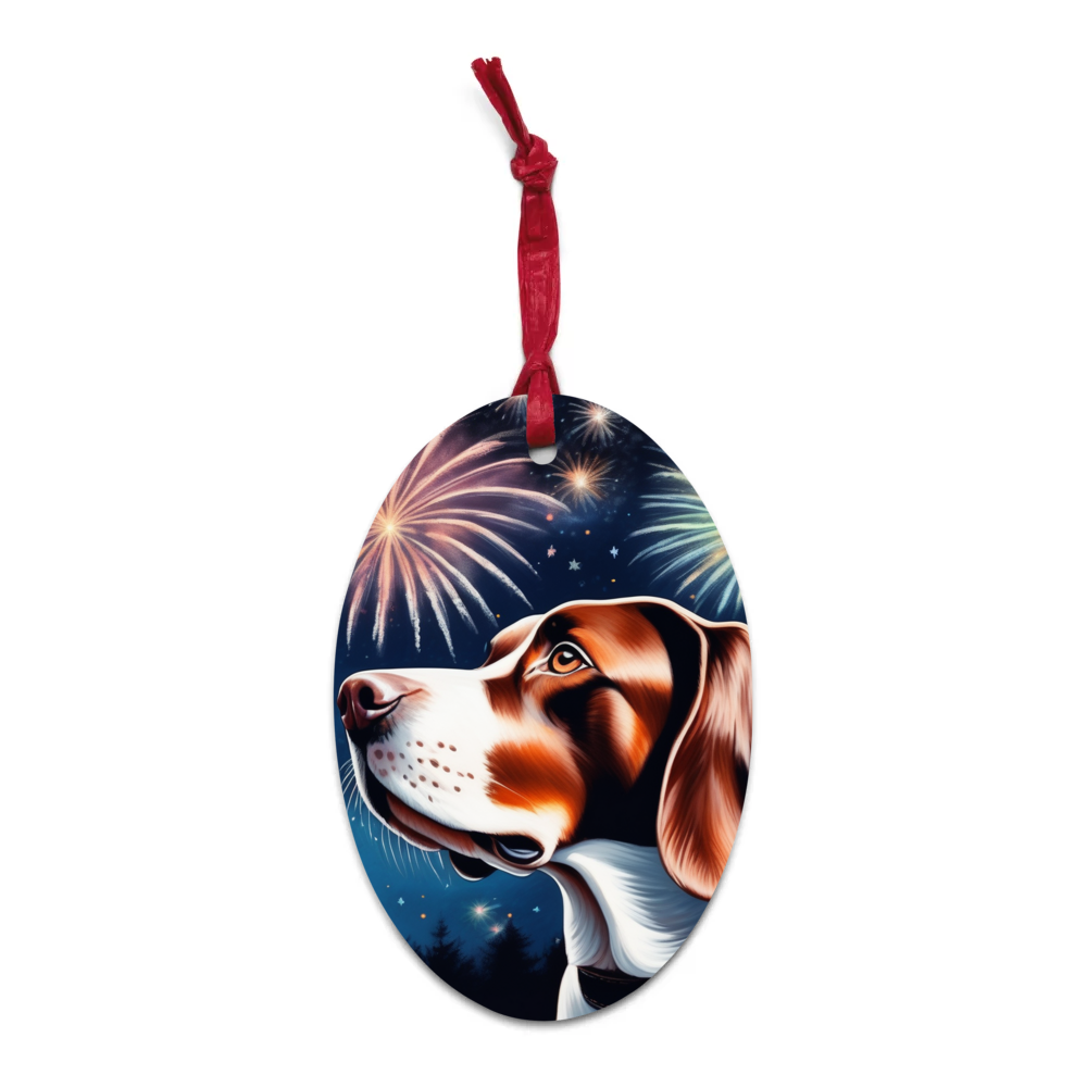 PugMug Custom Pointer Dog Wooden Ornament