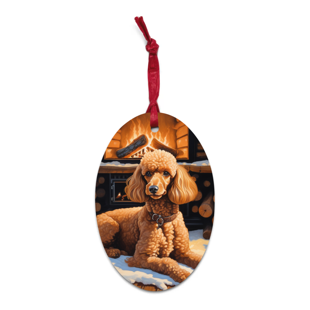 PugMug Custom Tan Poodle Wooden Ornament