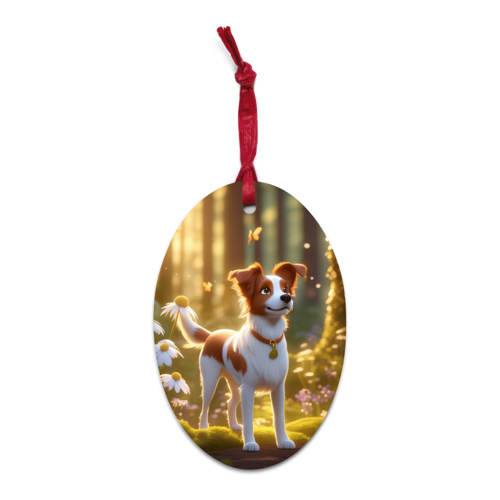 PugMug Custom Brittany Dog Wooden Ornament