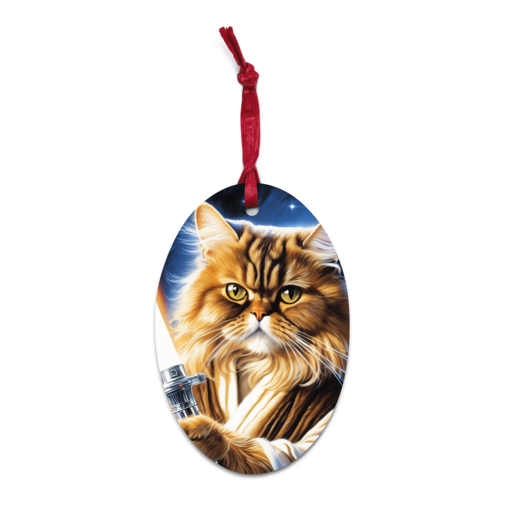 PugMug Custom Tabby Persian Cat Wooden Ornament