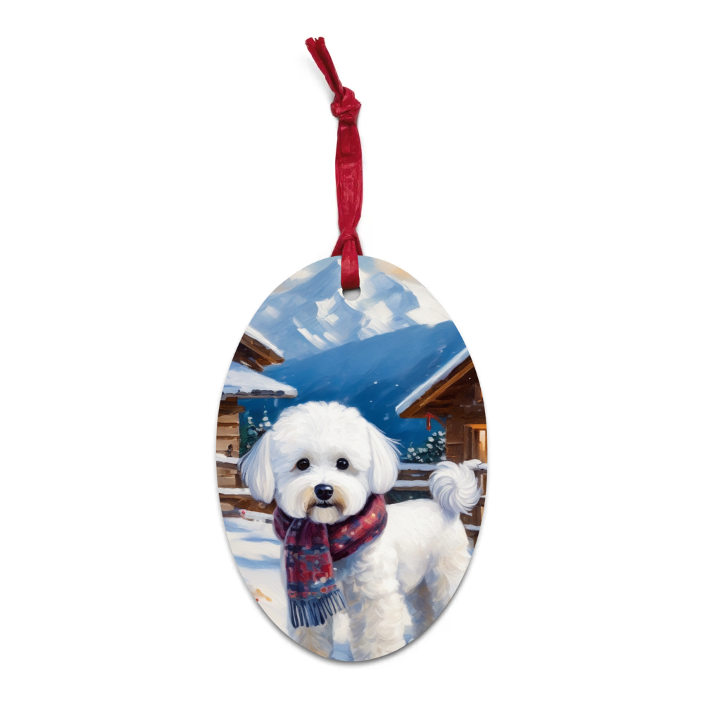 PugMug Custom Bichons Frise Wooden Ornament