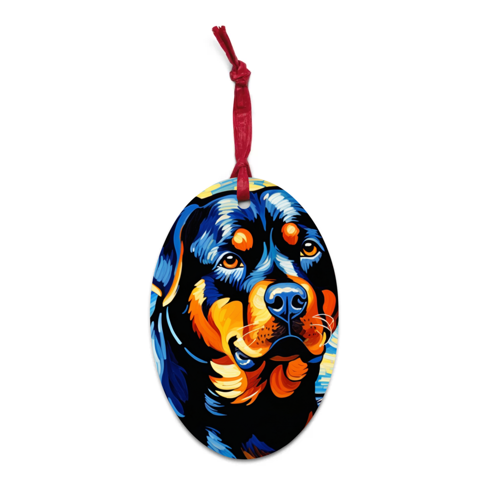 PugMug Custom Rottweiler Wooden Ornament