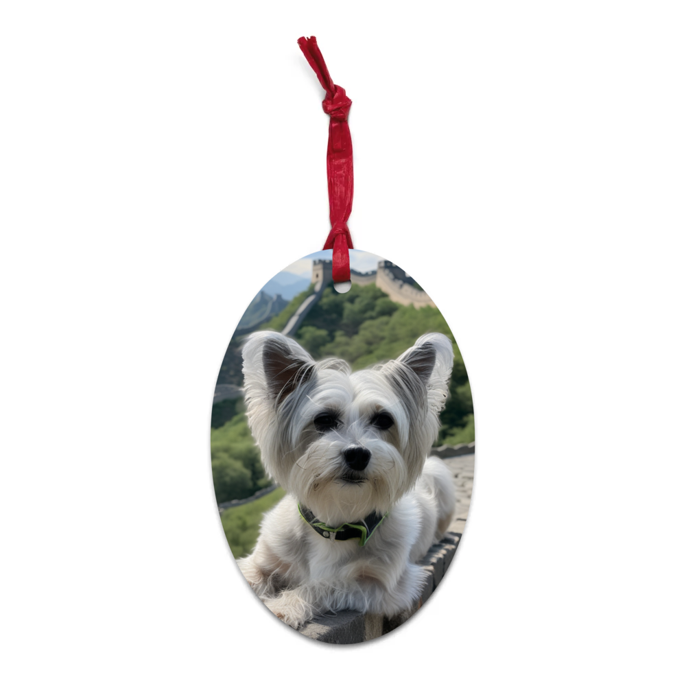 PugMug Custom Leo Wooden Ornament