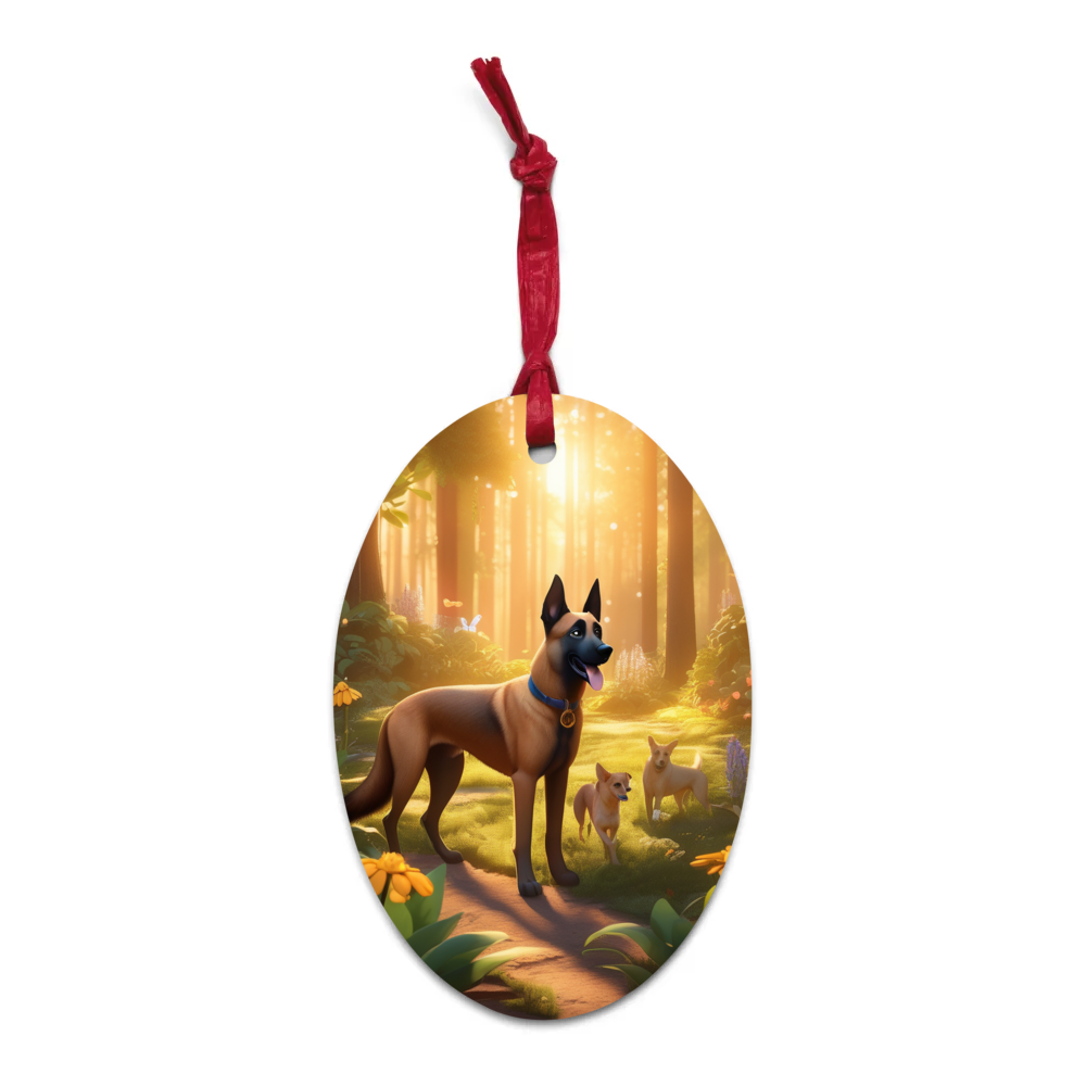 PugMug Custom Belgian Malinois Wooden Ornament