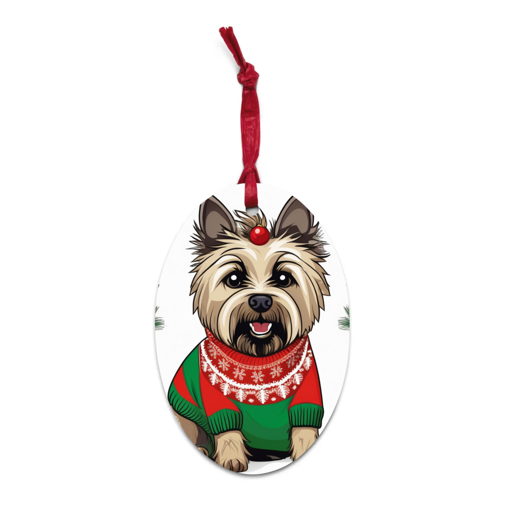 PugMug Custom Cairn Terrier Wooden Ornament
