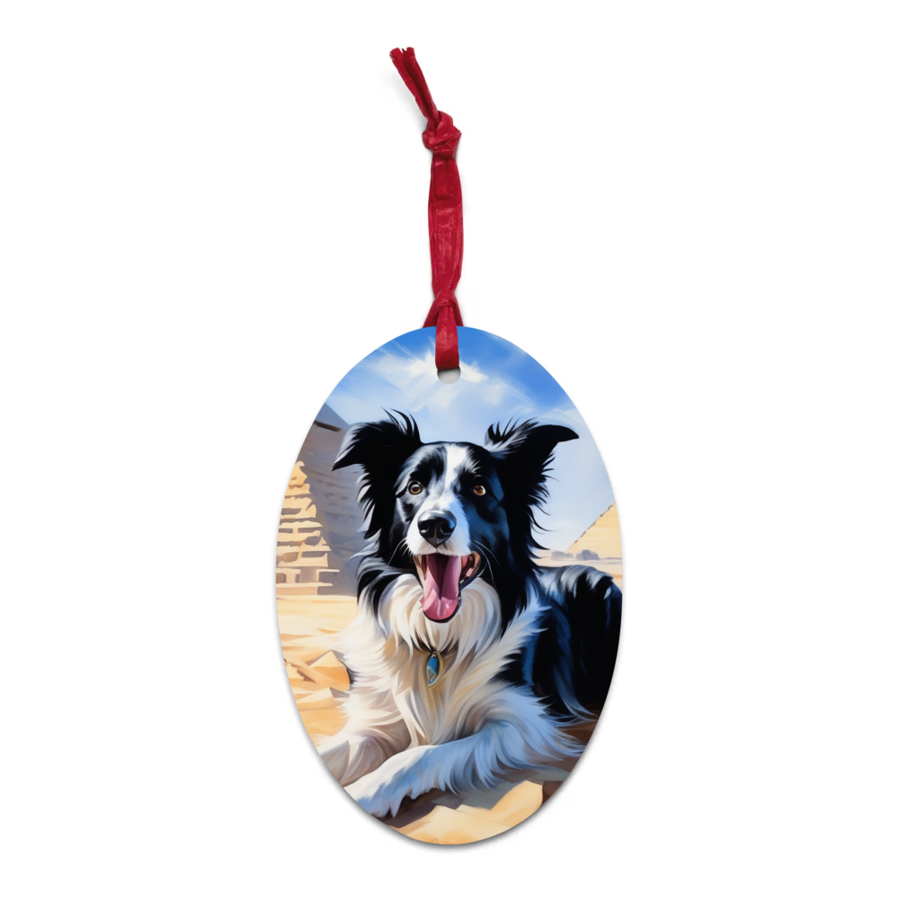 PugMug Custom Border Collie Wooden Ornament