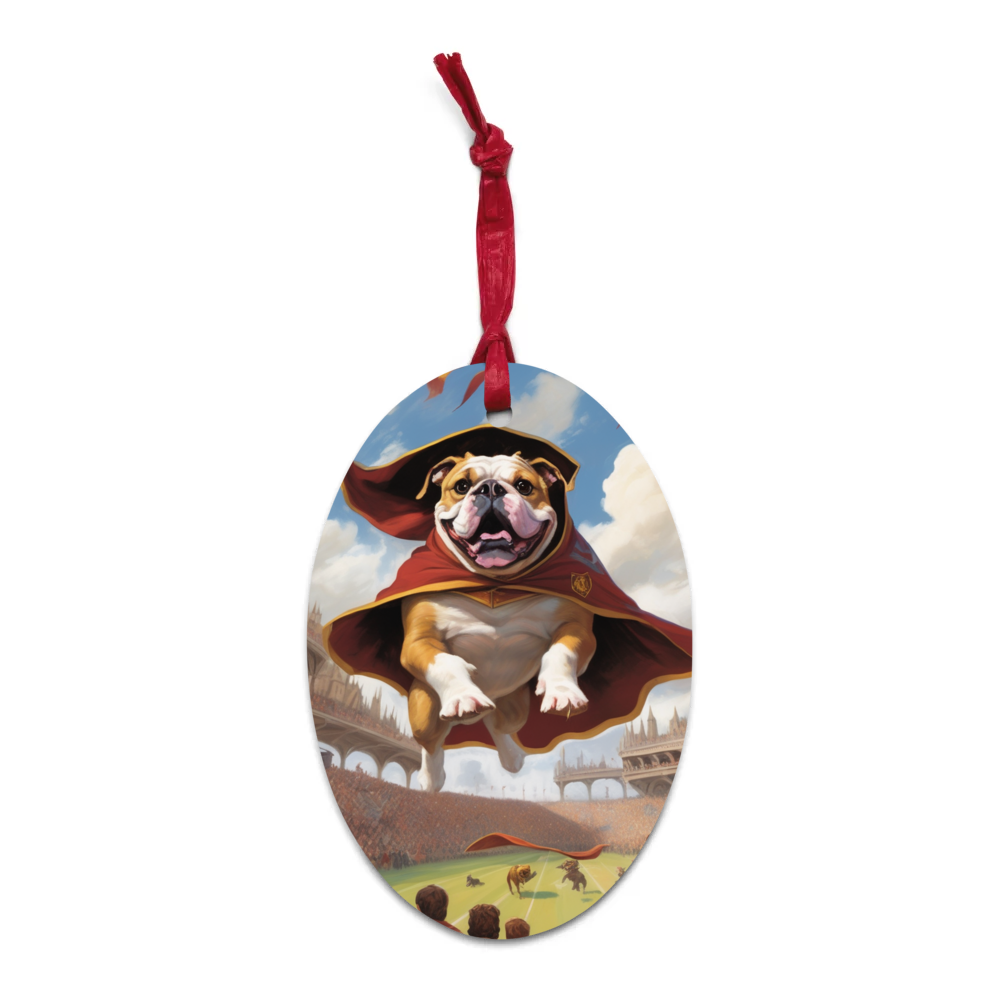 PugMug Custom Bulldog Wooden Ornament