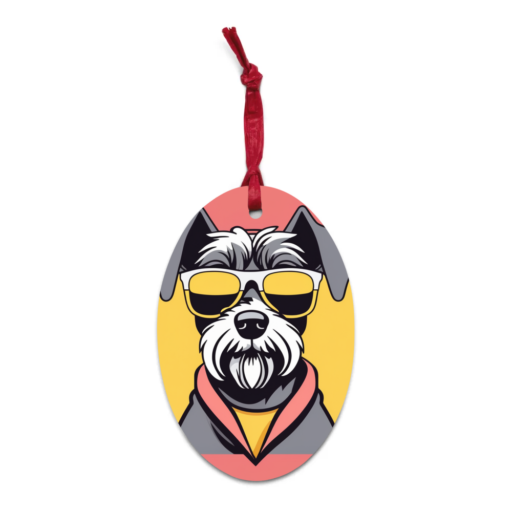 PugMug Custom Miniature Schnauzer Wooden Ornament